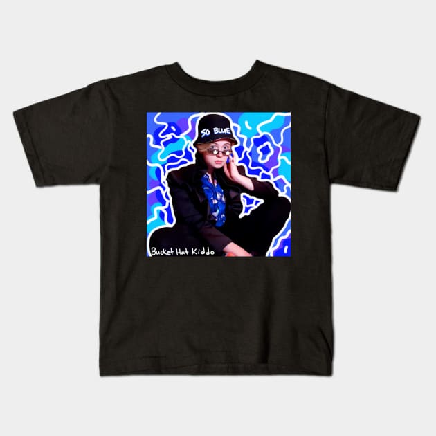 so blue album cover Kids T-Shirt by Bucket Hat Kiddo